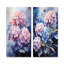 Hydrangées bleues au clair de lune - ensemble de 2 reproductions d'art sur toile-102577918-102577915