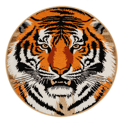 Washable Siberian Tiger Big Cats Area Rug