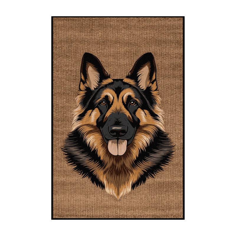 Washable German Shepherd Dogs Area Rug, Rectangle 2' x 3'