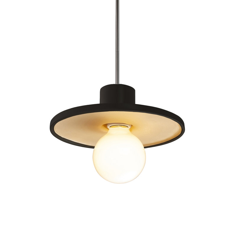 Juliea 1 - Light Single Pendant, Brushed Nickel, Carbon Matte Black/Champagne Gold