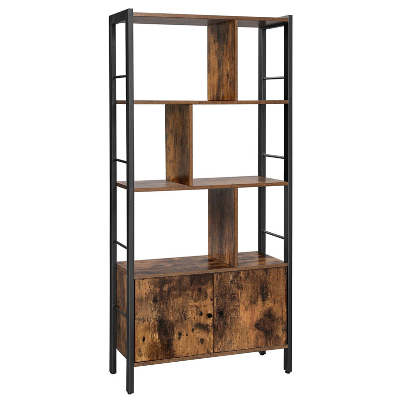 Andjoua 154.5cm H x 74cm W Bookcase, Rustic Brown