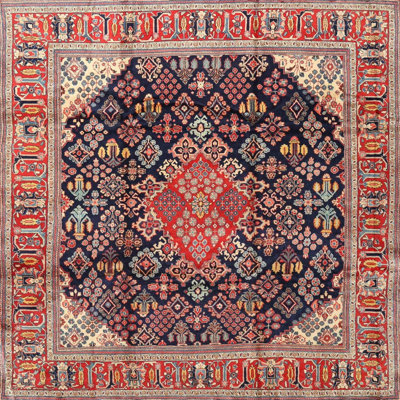 Tapis traditionnel rouge / noir