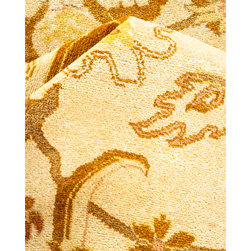 Handmade Ivory Wool 8' x 10' Rectangular Area Rug