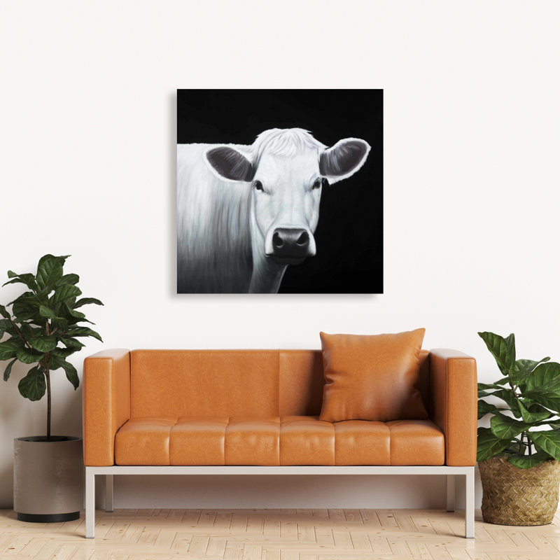 Vache blanche - Toile pour animaux de ferme