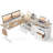 66.1" Height Adjustable L-Shaped Standing Desk with Storage Cabinet-1365819275