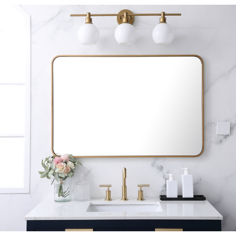 Miroir mural Sabine, 40 po x 27 po, Laiton