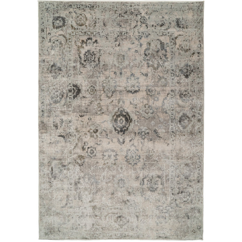 Tapis ivoire / gris Felda, Rectangle 3 pi 11 po x 5 pi 7 po