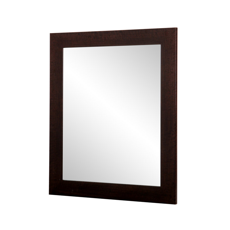 Miroir mural mâle et moderne Maléy, 32 po x 27 po, Espresso