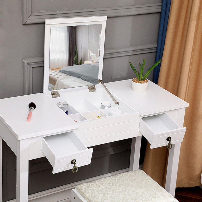 Ensemble coiffeuse et tabouret de maquillage Alyrah