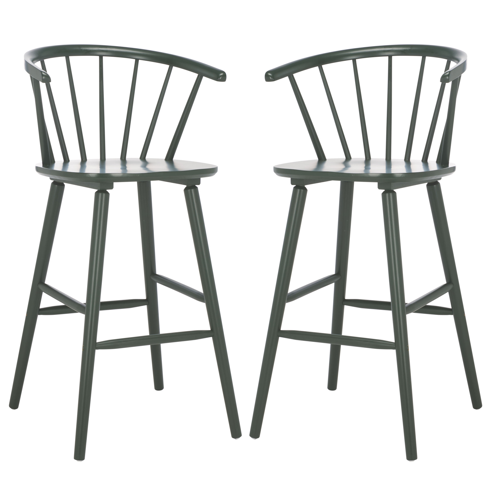 Sheffield Solid Wood Bar & Counter Stool, Garden Green, Bar Stool (29" Seat Height)