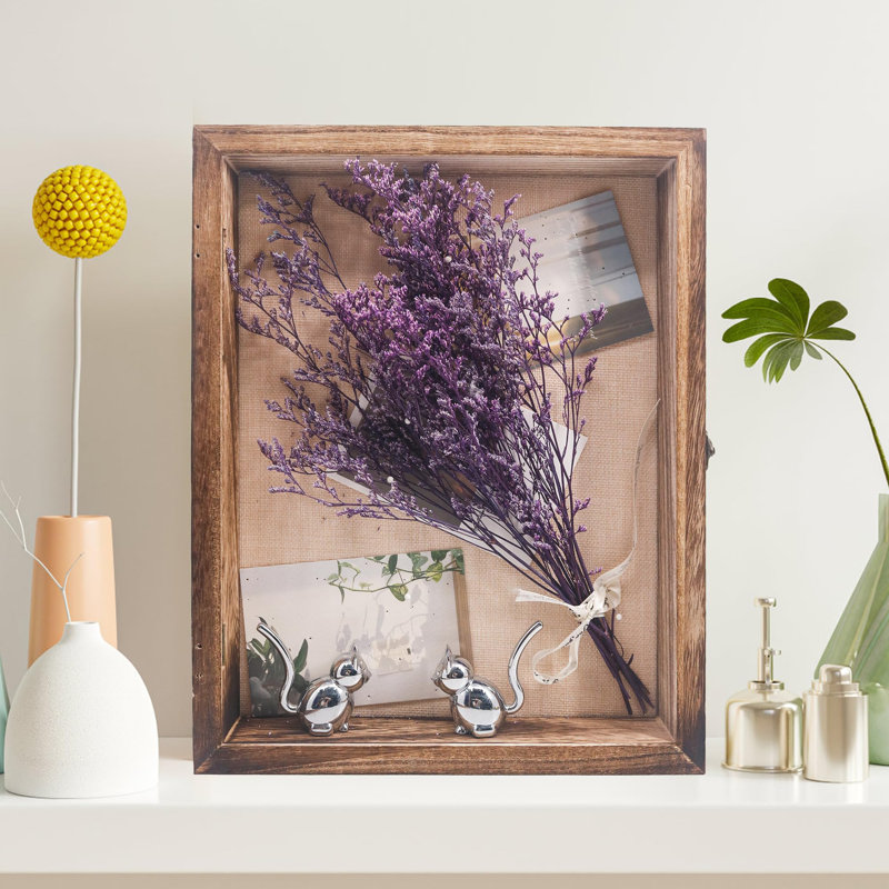 Shadow Box Frame 11X14, Wood Display Boxes With Linen Back - Large Shadow Box With Paulownia Wood And Real Glass Cover For Wall Or Tabletop Display