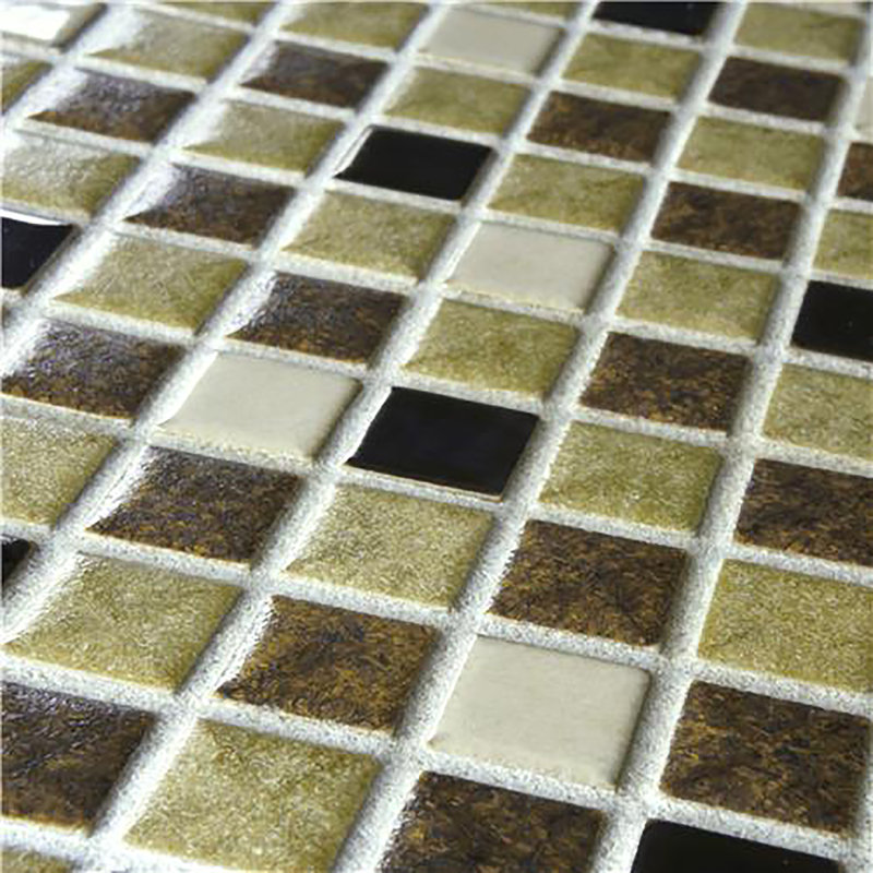 Metal Multi Beige 12-1/4" x 12-1/4" Porcelain Mosaic Tile