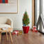 Pots à fleurs rouges en plastique avec réservoir