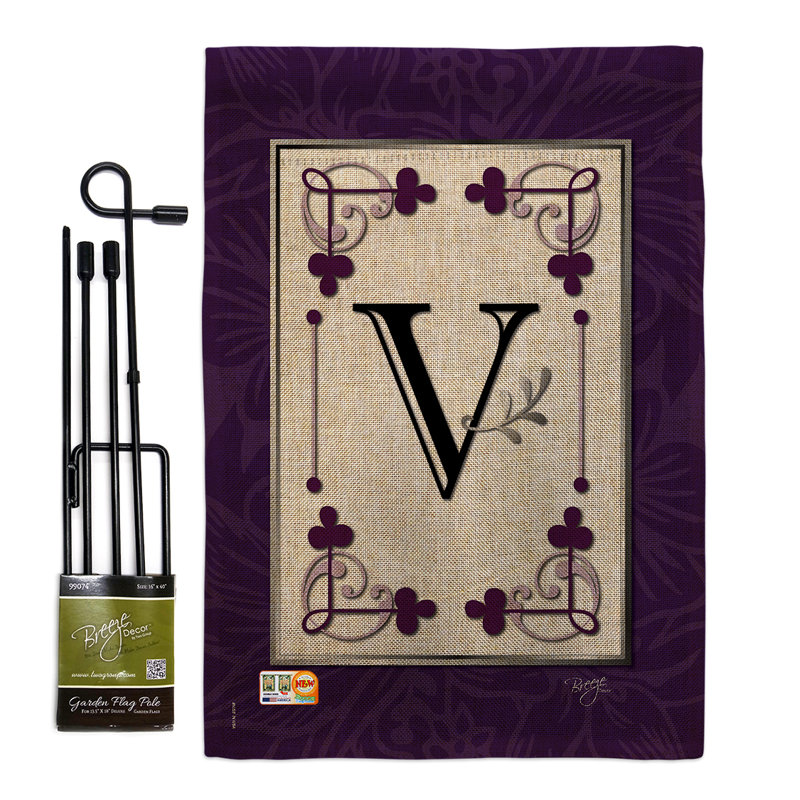 Wintham Double Sided 18.5'' H x 13'' W Polyester Flag Set, V