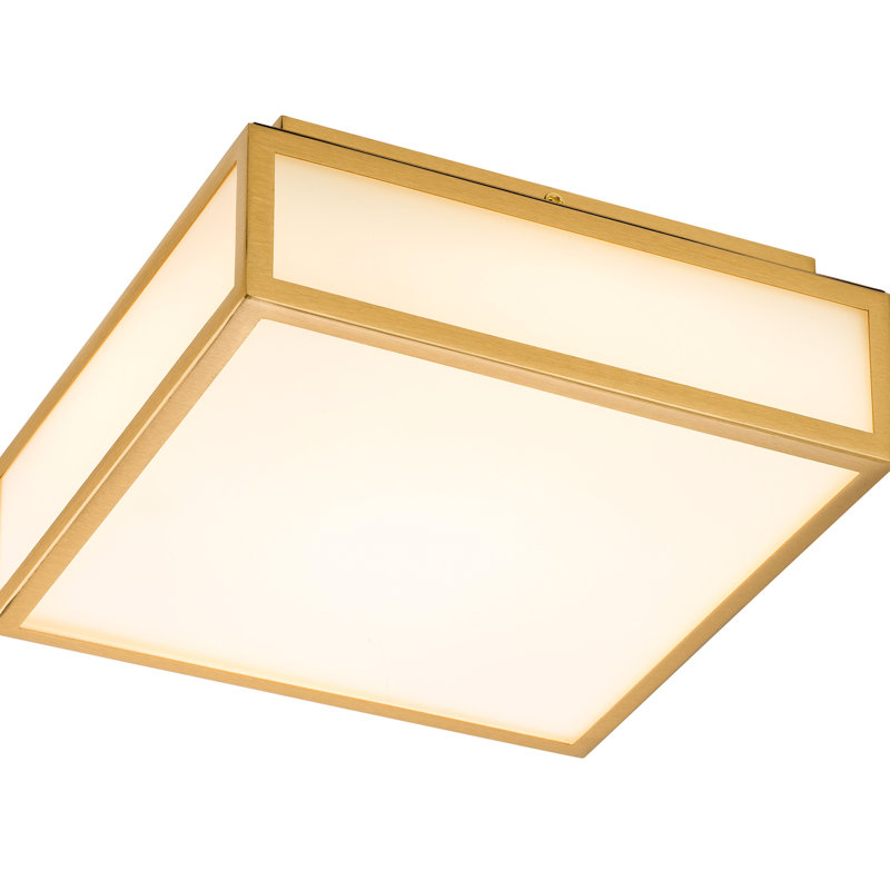 Integrated Led Flush Mount , 10-Inches, Antique Brass, Energy-Smart High-Performance 1120 Lumens 24W, 3 Color Temperature Variations  3000K/4000K/5000K , Dimmable Lighting, Etched White Glass