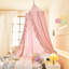 Bed Canopy for Girls with Ruffled,Princess Round Dome Children (Beige Pink)