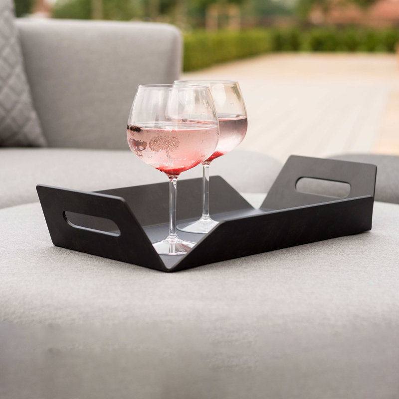 Kumar Outdoor Fabric Aluminium Table Tray, Black