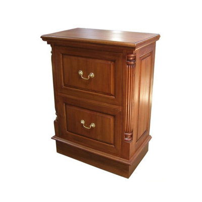 62 cm W 2 -Drawer Mobile Solid Wood Filing Cabinet