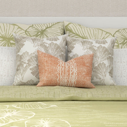 Taie d'oreiller lombaire Niho Tangerine, Orange abstrait