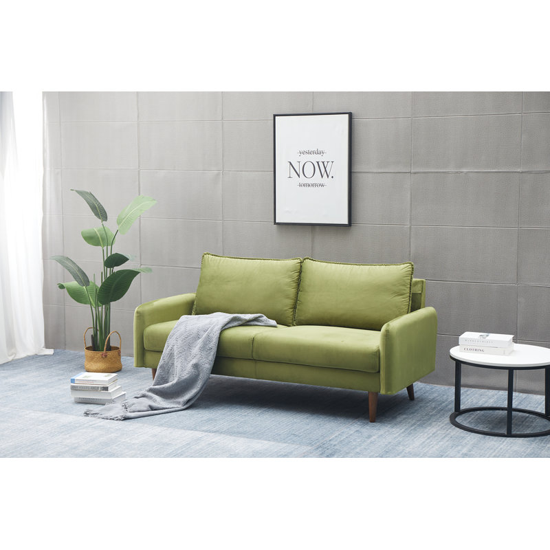 Estancia 72'' Velvet Sofa, Army Green Velvet