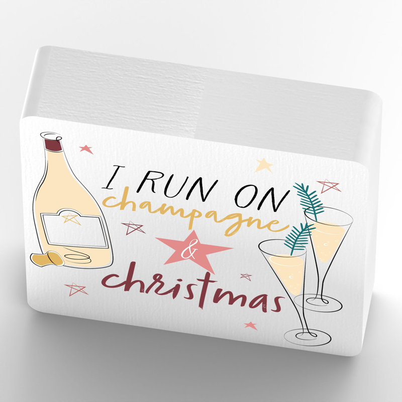 Alcohol I Run on Champagne Square Ceramic Block