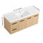 Ensemble de meuble-lavabo mural simple 48 po avec lavabo supérieur en résine, meuble-lavabo flottant avec porte à fermeture en douceur et tiroirs