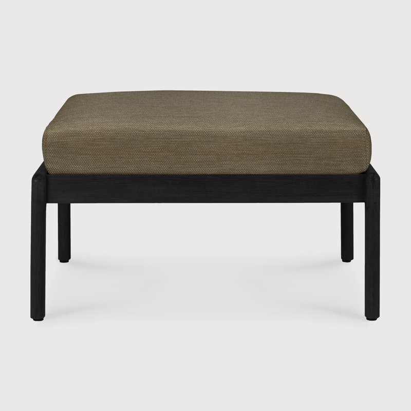 Jack outdoor footstool, Green, Varnished Teak Black