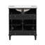 Meuble-lavabo de 30 pouces avec lavabo en céramique, porte à fermeture en douceur et tablettes réglables