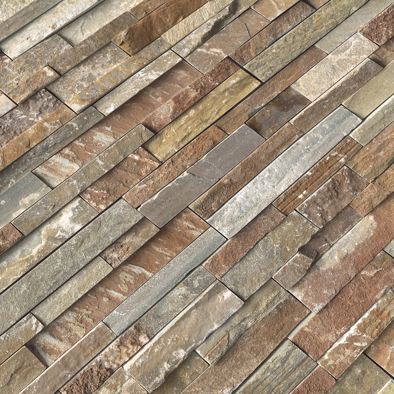 Stonecrest 6 in. x 24 in. Split Face Natural Stone Ledger Panel Wall Tile, Sydney Glow