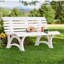 Banc de jardin ergonomique en PVC résistant aux intempéries - Blanc-2025150088