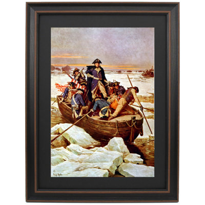 Cadre encadré «George Washington Crossing The Delaware» par Henry Mosler