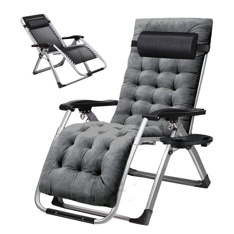 Fauteuil zéro gravité Dubhgan, chaise longue d'extérieur avec table d'appoint, fauteuil inclinable zéro gravité, robuste et confortable, peut supporter jusqu'à 440 lb