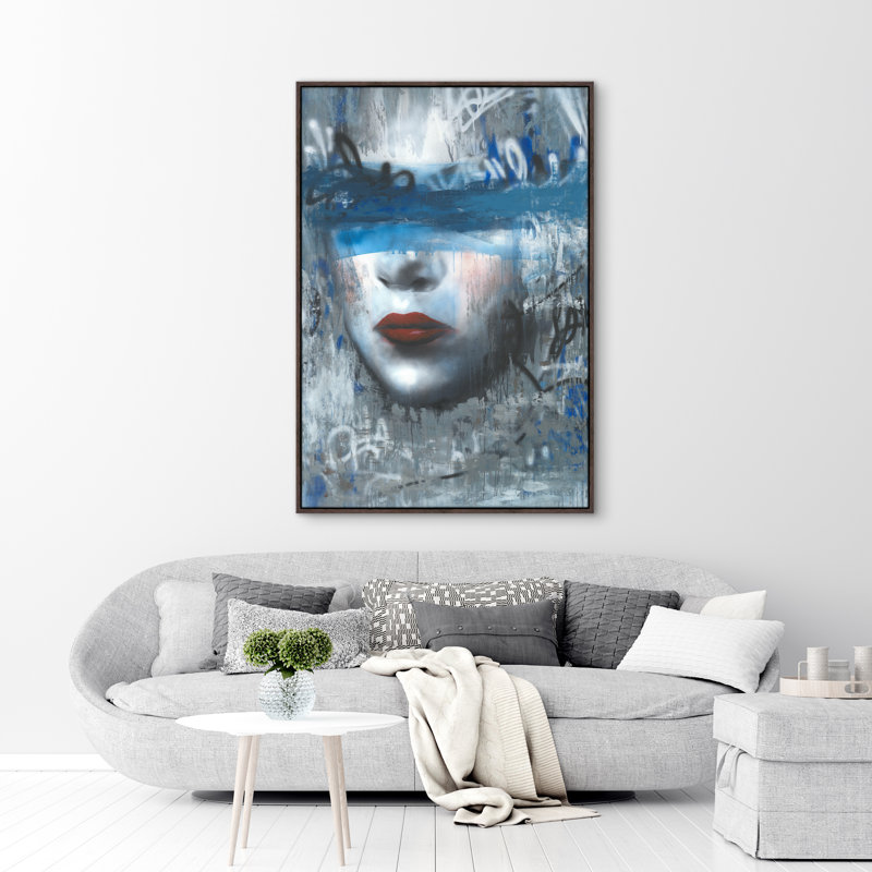 «Watch Me» par Neil Patrick - peinture sur toile, H 54,5 po x l 37,5 po x P 1,5 po, Couche de verre
