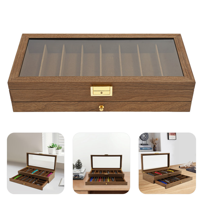 2-Tier Knife Display Case, Brown