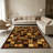 1PC Geometric Brown Square Mosaic Pattern area rugs for Living Room, Soft and Comfortable, Suitable for all seasons, easy-to-maintain, machine washable Indoor floor mat, Under Table Farmhouse suitable for dining table, bedroom, entryway, home office,-129131743