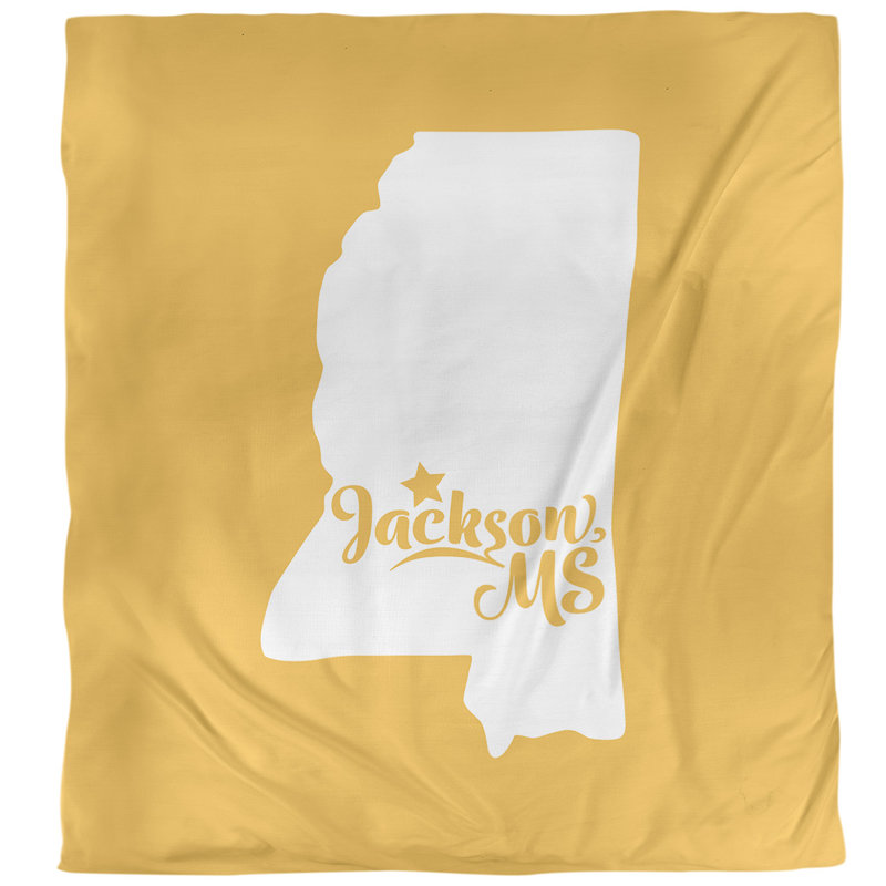 Housse de couette simple jackson Mississippi, Housse de couette simple TG, Jaune, Microfibre