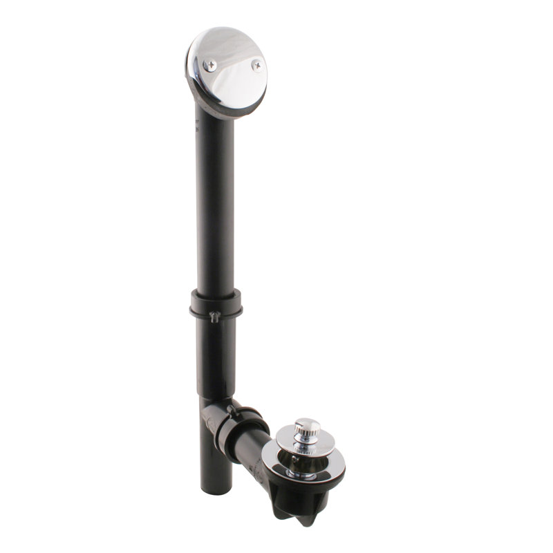 Drain de baignoire tubulaire avec trop-plein, Chrome poli