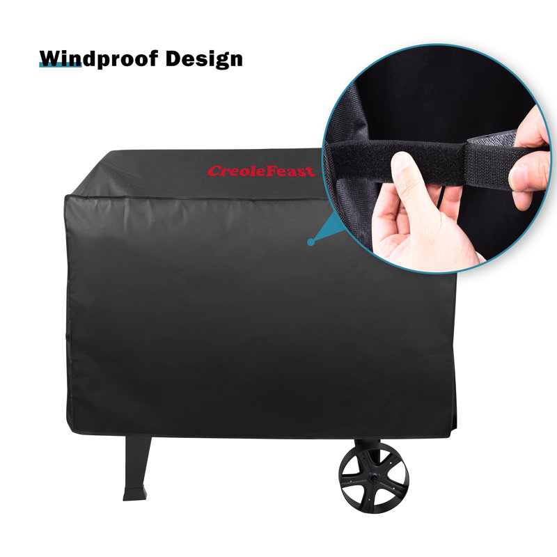 Creole Feast 47" Black Heavy-Duty Waterproof Grill Cover