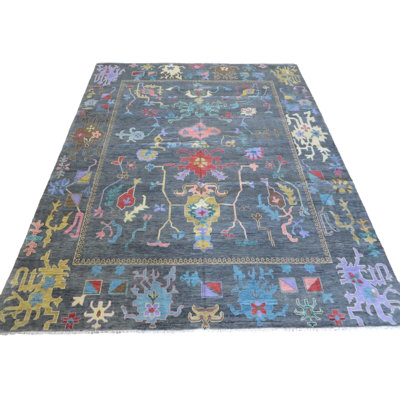 Tapis gris unique 12 pi 9 po x 16 pi One-of-a-Kind
