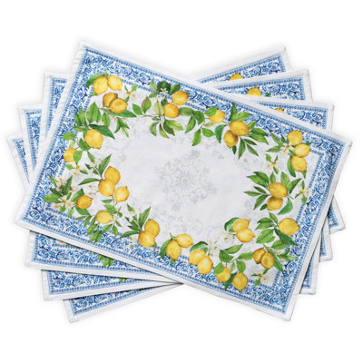 Ensemble de 4 napperons 100% coton lavable Maison d 'Hermine