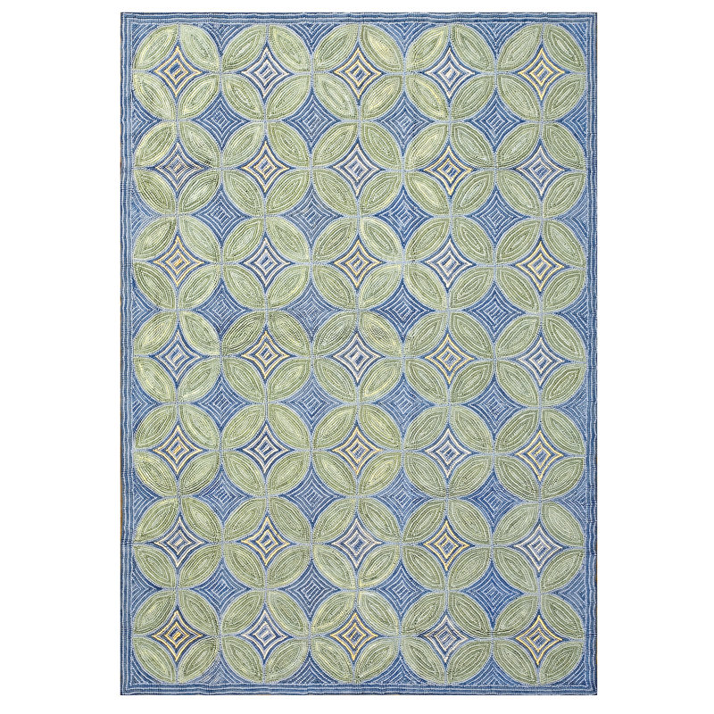 Hand Hooked Wool Geometric Area Rug