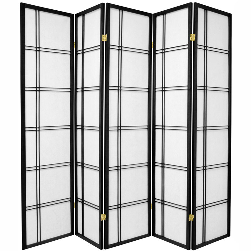 Cloison en papier de riz pliable Keitez, 5, Noir