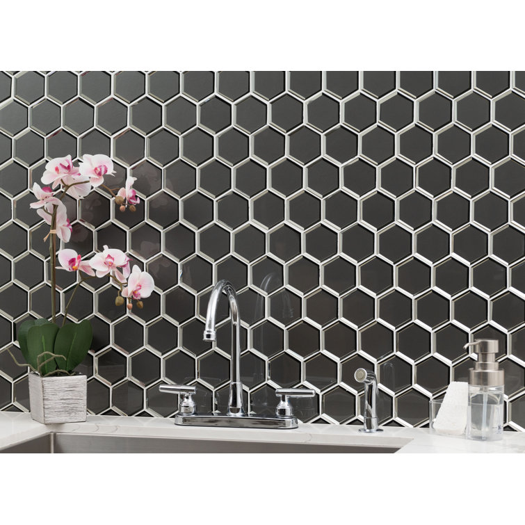 Chaplin Back-Beveled Hexagon Mirror Mosaic