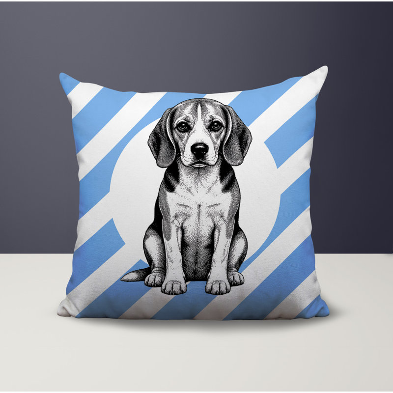 Oreiller réversible intérieur / extérieur Beagle Dog, 16 x 16, Bleuet des champs