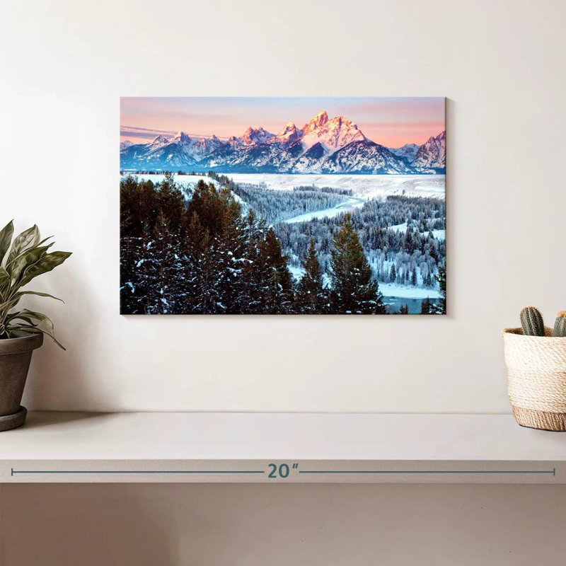Alvord Grand Teton, lever de soleil en hiver, H 8 po x l 12 po