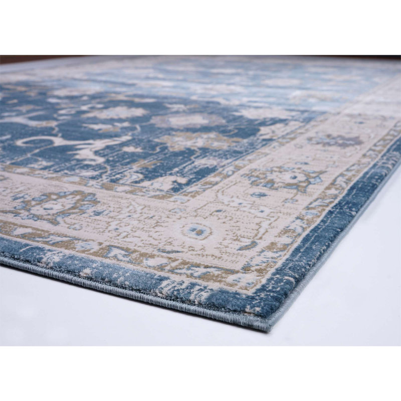 Tapis bleu Staton Southwestern, Rectangle 8 pi x 10 pi