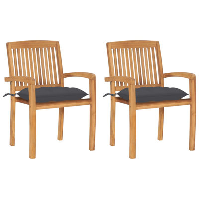 Chaise de patio en teck avec coussins