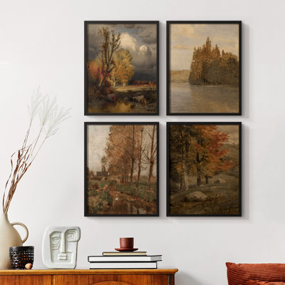 «Vintage Landscape», reproduction encadrée CLXIX - ensemble de 4