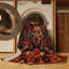 Machine Washable Art Deco Brown Area Rug-948890848