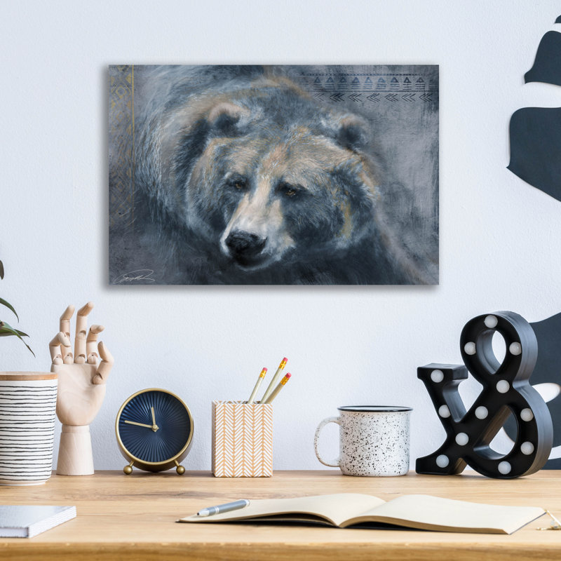 «Grizzly Encounter» par Robert Campbell, H 12 po x l 16 po x P 0,13 po